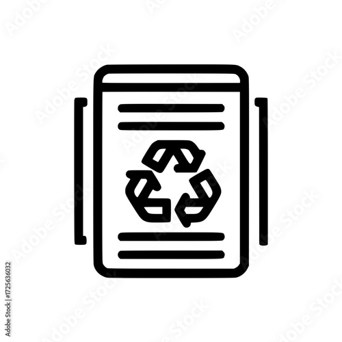 Paper with recycling arrows icon for environmental notes green messaging and responsible content