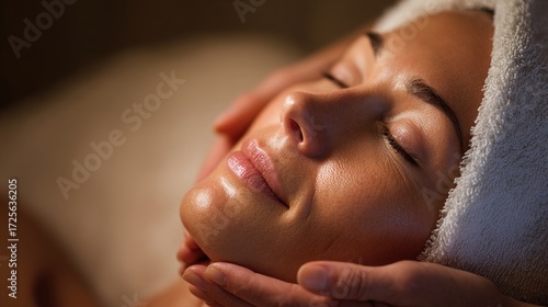 selfcare. Close-up of a relaxing facial spa treatment with gentle ambient lighting. lifestyle magazines, social media lookbooks, designed for lifestyle magazines and social media content.