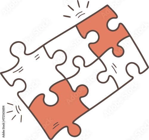 The missing red puzzle piece represents the final solution to a business problem or the critical connection for teamwork and success