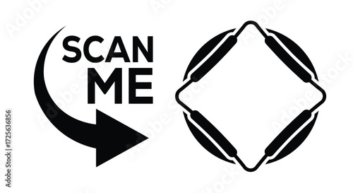 QR code scan icon set. Scan me frame. QR code scan for smartphone. QR code for mobile app, payment and identification. Vector illustration.