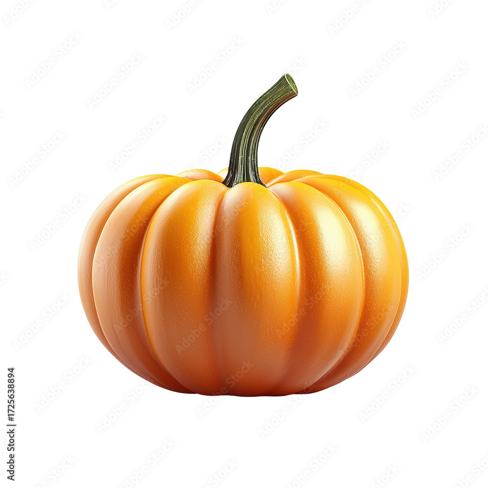 Obraz premium Vibrant Orange Pumpkin on White Background for Autumn and Fall Decor