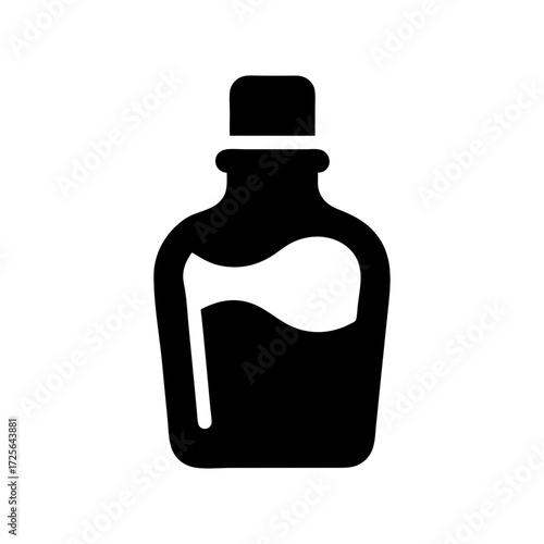 Silhouette mouthwash bottle minimal clean dental care icon vector illustration with white background