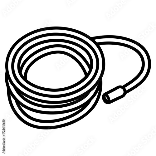 Illustration of a coiled garden hose