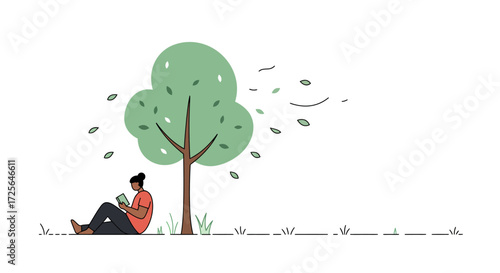 Digital Serenity: Flat Design Vector for Professional Clarity & Focus