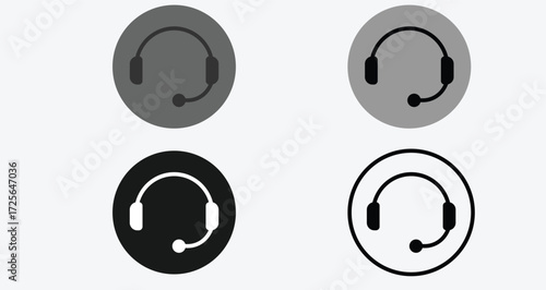 Customer service icon. Contact support agent button. Support headset icon vector.