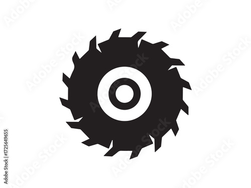 Sharp Circular Saw Blade Vector Illustration on White Background
