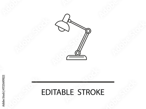 Sleek adjustable desk lamp illustration with editable stroke for modern designs and creative projects offers a touch of simplicity.