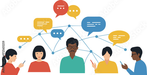Global Communication Network Connecting People Through Digital Interaction