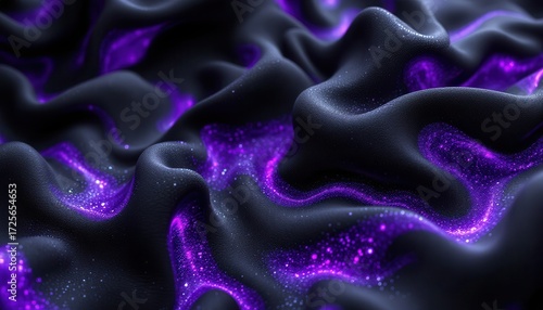 Abstract Fabric with Glowing Purple Lights