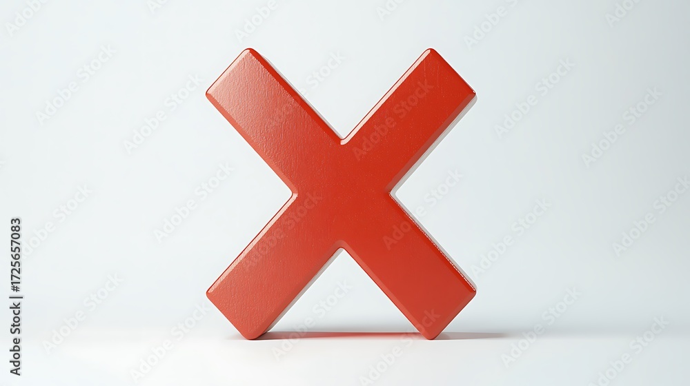 Fototapeta premium Red x mark symbol wrong incorrect error sign cancel delete