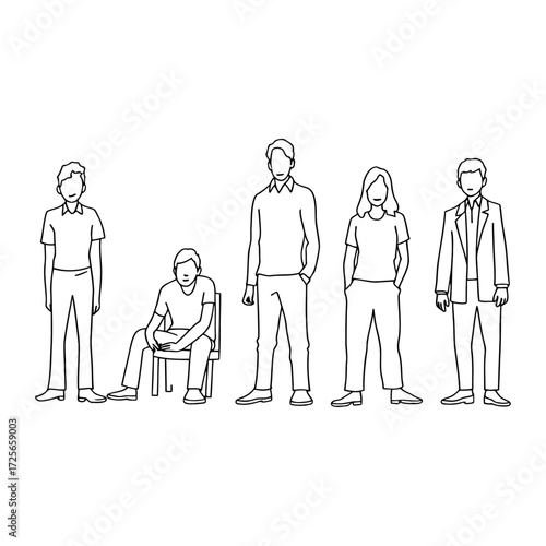 business people in different situations