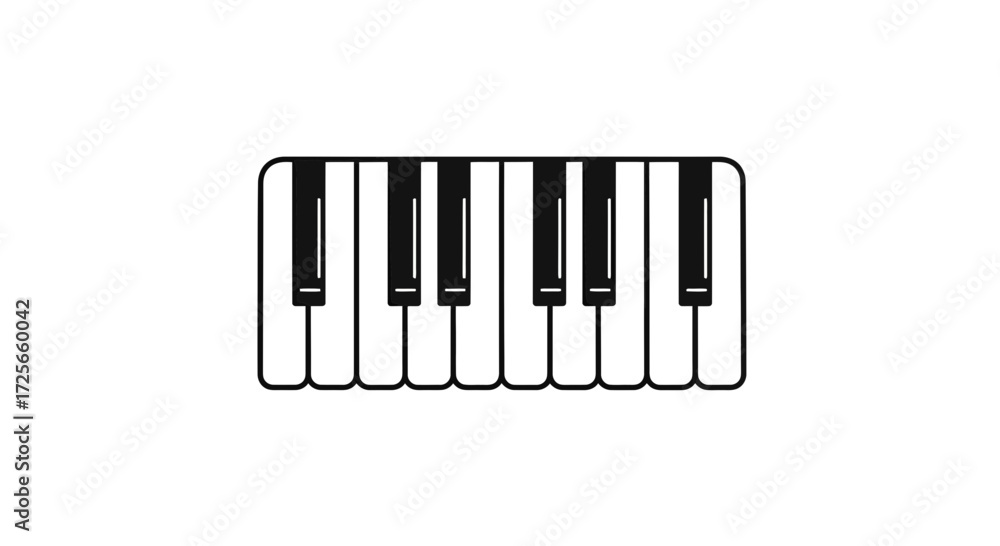 Fototapeta premium Minimalist piano keyboard design illustration for digital music creation and education