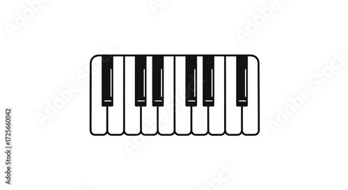 Minimalist piano keyboard design illustration for digital music creation and education