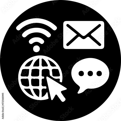 Set of Popular Social Media Icons Vector Collection in Black and White Design