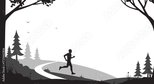 Forward Momentum: Dynamic Runner Silhouette for Business Agility & Goal Achievement