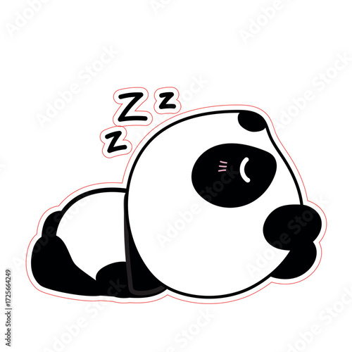 A cute baby panda bear cartoon illustration is a fun vector character with a happy smile