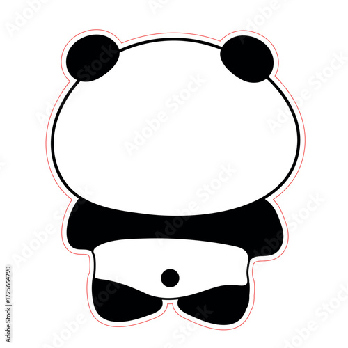 A cute baby panda bear cartoon illustration is a fun vector character with a happy smile