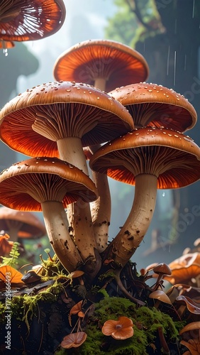 Close-up of vibrant mushrooms