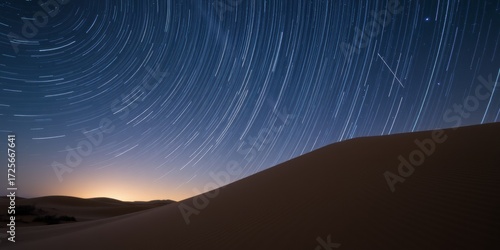 Star Trails Dance Across the Desert Sky, A Timeless Beauty Emerges.