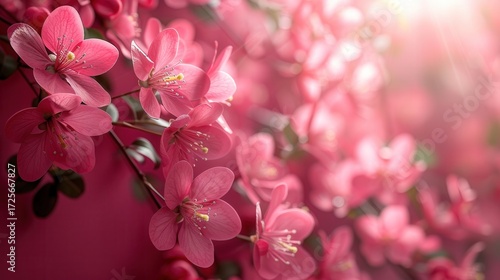 Close-up of vibrant pink flowers in full bloom with a soft, dreamy background.