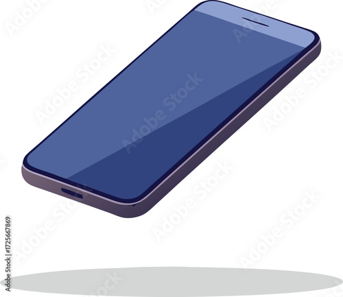 Modern slim floating smartphone mockup vector illustration for eps download