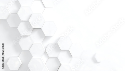 Abstract geometric pattern of white hexagons (1)