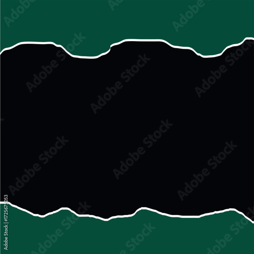 Torn Paper Vector Illustration with Ripped Grunge Design Frame, Blank Banner Flag Texture Border, Country Shape Symbol, Green 3D Europe Nation Art Icon with Vintage Edge Abstract Background