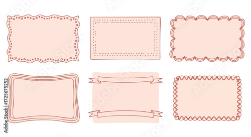 Charming hand drawn decorative frames and borders perfect for invitations, scrapbooking, and crafting projects to add a personal touch.