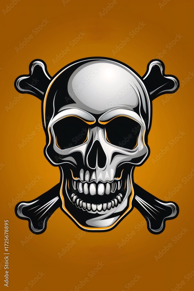 Fototapeta premium Skull and crossbones symbol representing danger or warning
