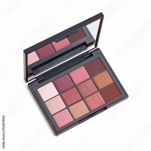 Cosmetic eyeshadow palette isolated on pure white background