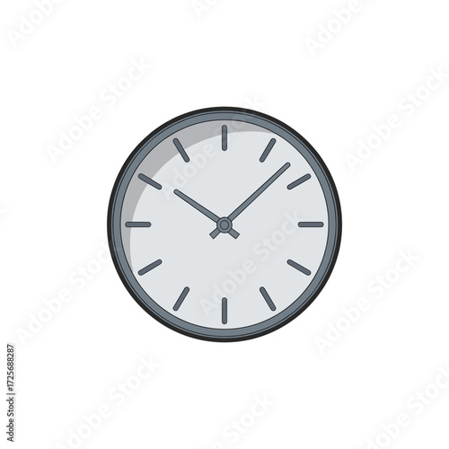 Gray analog wall clock with hands, without numbers