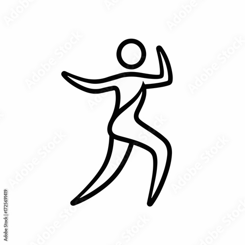Dynamic abstract figure in motion, representing athleticism and energy