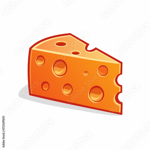 Orange Swiss Cheese Wedge Illustration