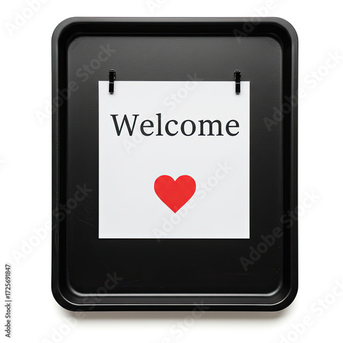 welcome board on white background