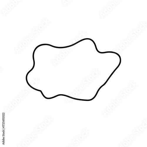 Abstract organic shape outline on a white background, representing a blob or fluid form in simplicity