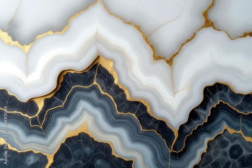 Fototapeta premium Seamless White and Black Marble Texture with Elegant Veins – High-Resolution Natural Stone Background for Interior and Design 