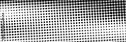 Monochrome raster printing, abstract vector halftone background. Black and white dot texture.
