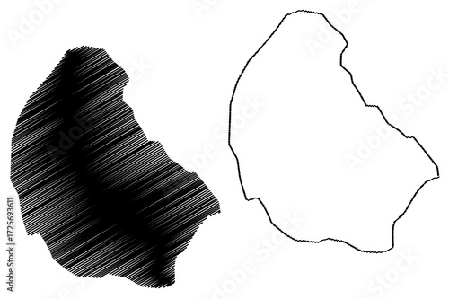 Monsenor Nouel Province (Dominican Republic, Hispaniola, Provinces of the Dominican Republic) map vector illustration, scribble sketch Monsenor Nouel map