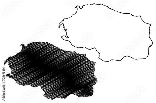 Monte Cristi Province (Dominican Republic, Hispaniola, Provinces of the Dominican Republic) map vector illustration, scribble sketch Montecristi map