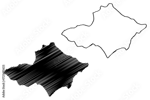 Monte Plata Province (Dominican Republic, Hispaniola, Provinces of the Dominican Republic) map vector illustration, scribble sketch Monte Plata map