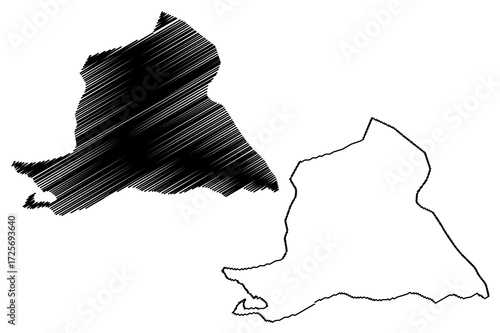 Peravia (Dominican Republic, Hispaniola, Provinces of the Dominican Republic) map vector illustration, scribble sketch Peravia map