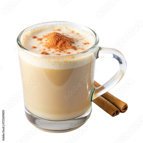 Hot creamy horchata drink with froth