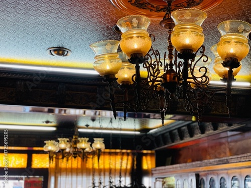 chandelier in the cafe