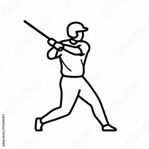 Dynamic illustration of a baseball player in mid-swing, capturing the intensity of the game.