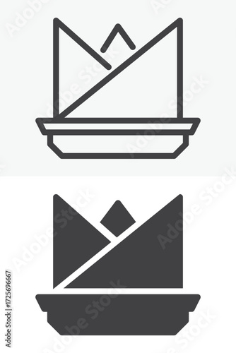 Table napkins line outline solid different style icon set pack