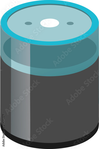 Modern smart speaker mockup cylindrical with clear glass top vector illustration