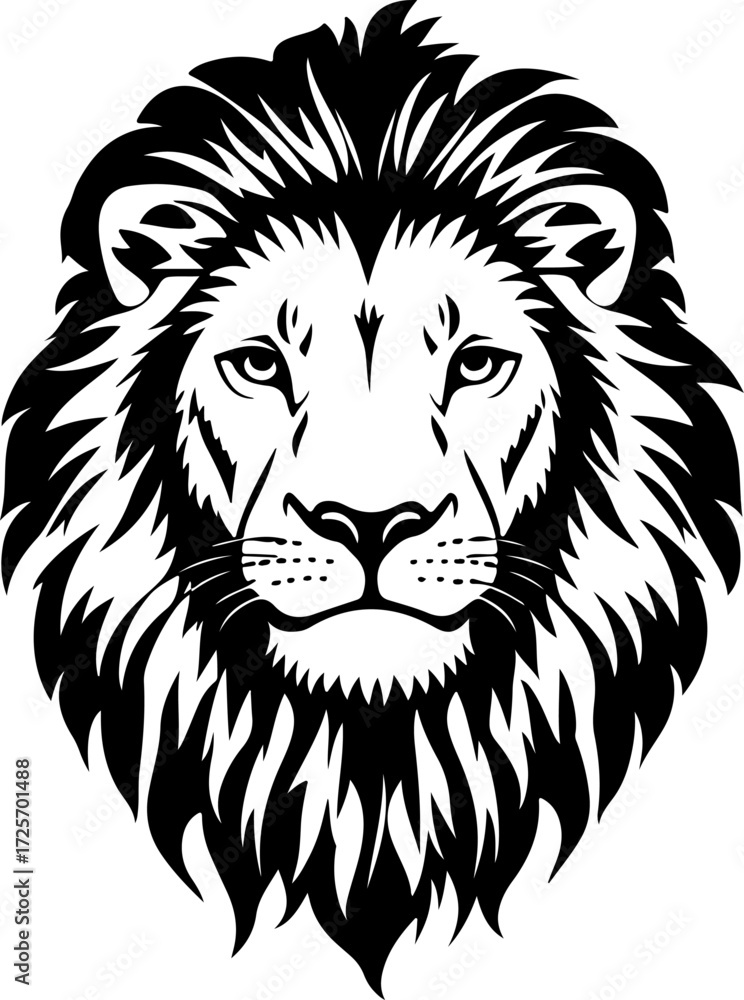 Obraz premium lion face silhouette vector illustration