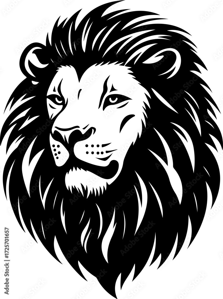 Fototapeta premium lion face silhouette vector illustration
