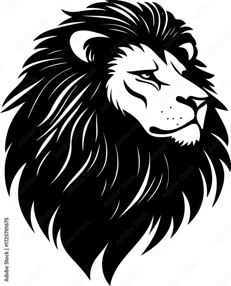 Fototapeta premium lion face silhouette vector illustration