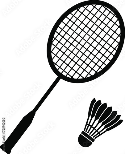 Vector badminton racket with shuttelcock vector icon Design